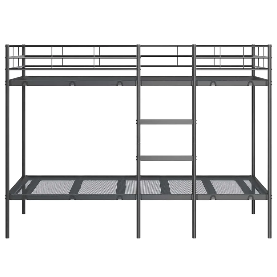 Lit superposé sans matelas noir 100x200 cm acier - 5