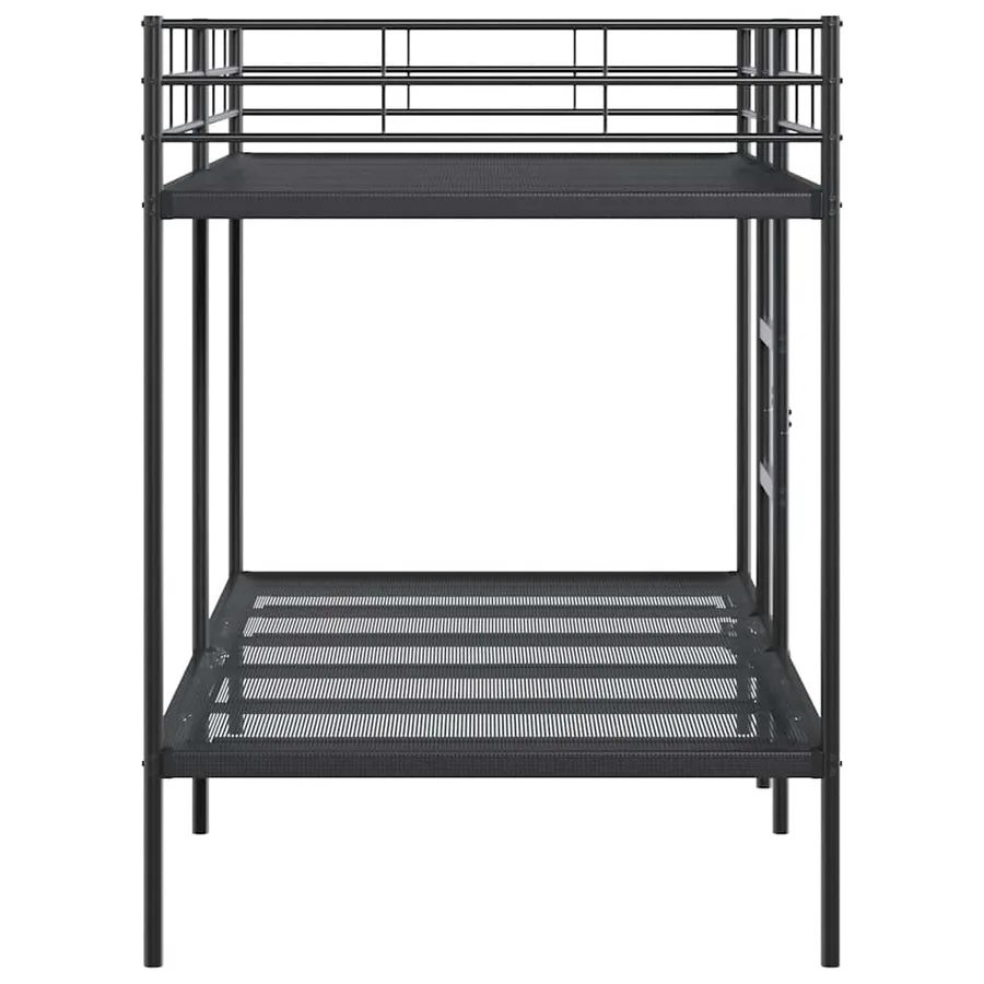 Lit superposé sans matelas noir 100x200 cm acier - 6