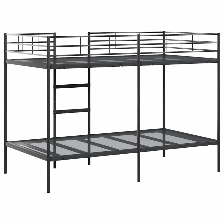 Lit superposé sans matelas noir 100x200 cm acier - 7