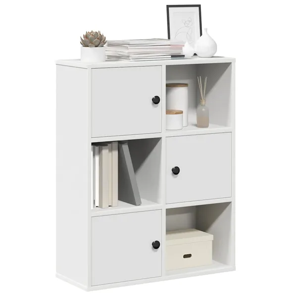 Bibliothèque blanc 60x24x76,5 cm bois d'ingénierie