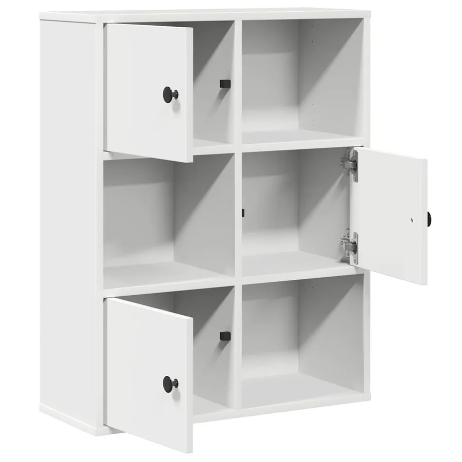 Bibliothèque blanc 60x24x76,5 cm bois d'ingénierie - 4