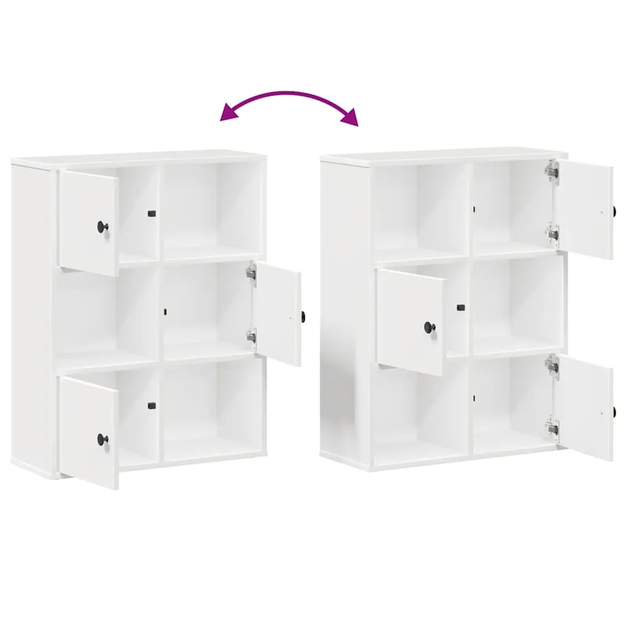Bibliothèque blanc 60x24x76,5 cm bois d'ingénierie - 8
