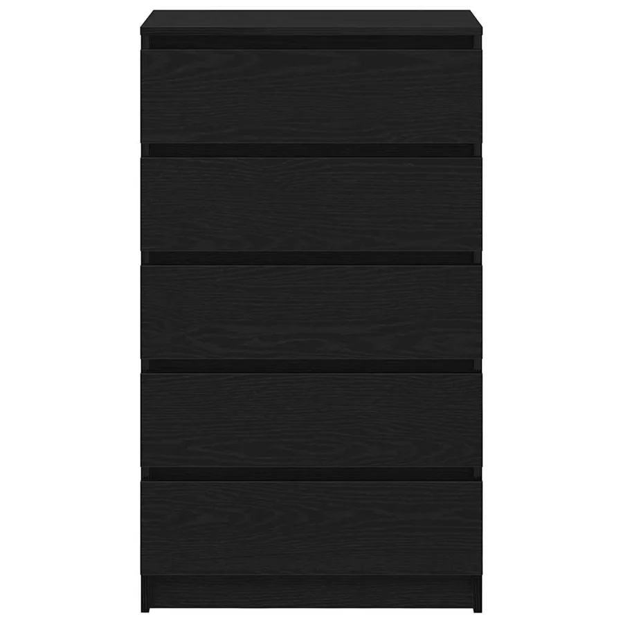 Meuble à tiroirs en chêne noir 60x36x103 cm bois d'ingénierie - 6