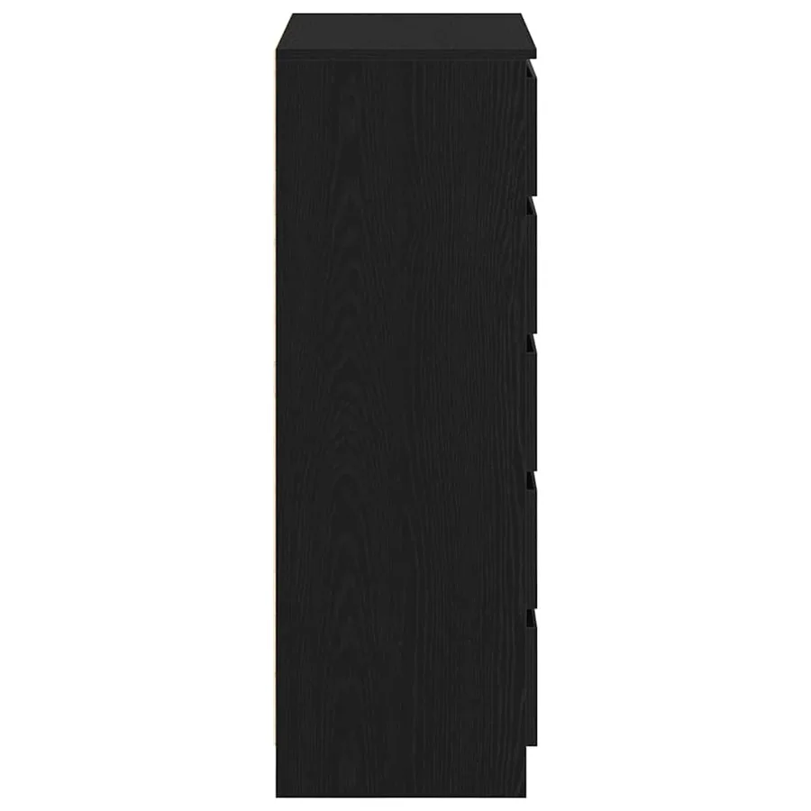 Meuble à tiroirs en chêne noir 60x36x103 cm bois d'ingénierie - 7