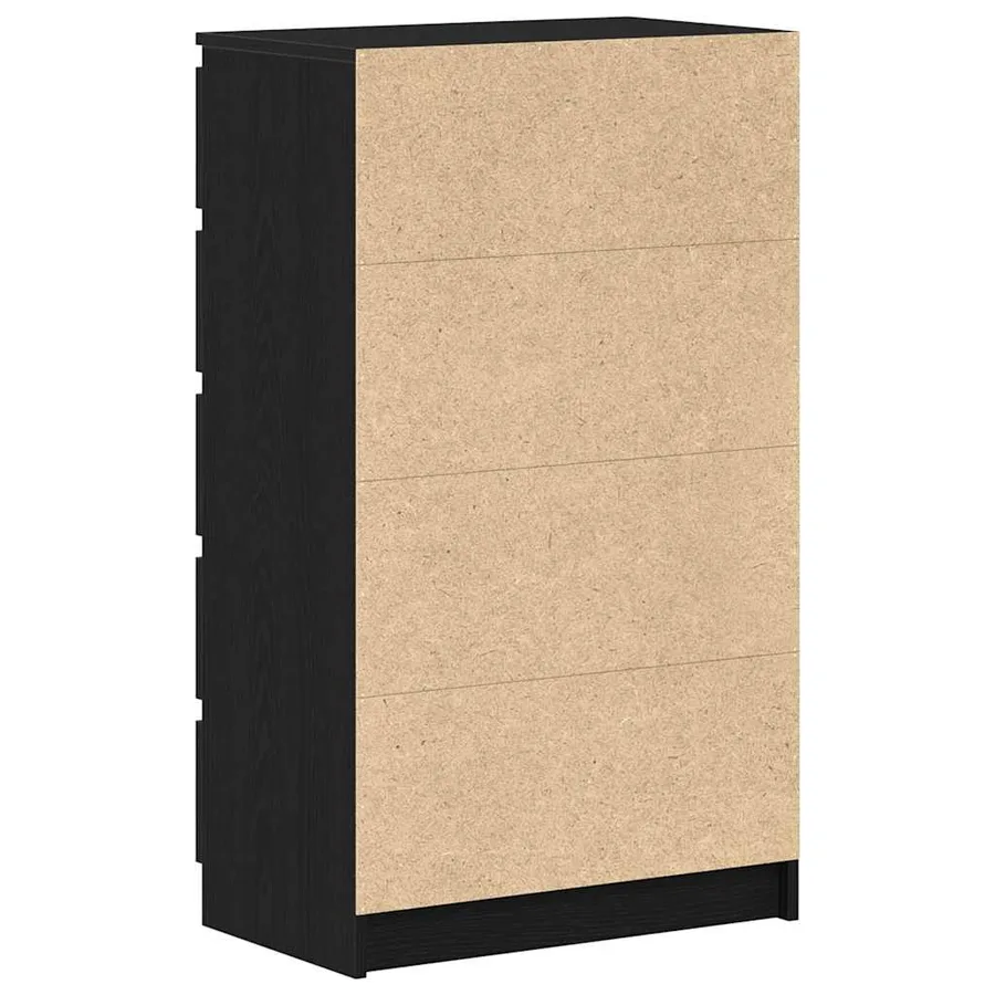 Meuble à tiroirs en chêne noir 60x36x103 cm bois d'ingénierie - 8