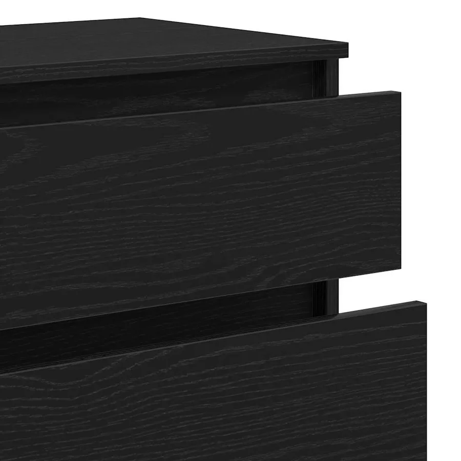 Meuble à tiroirs en chêne noir 60x36x103 cm bois d'ingénierie - 9