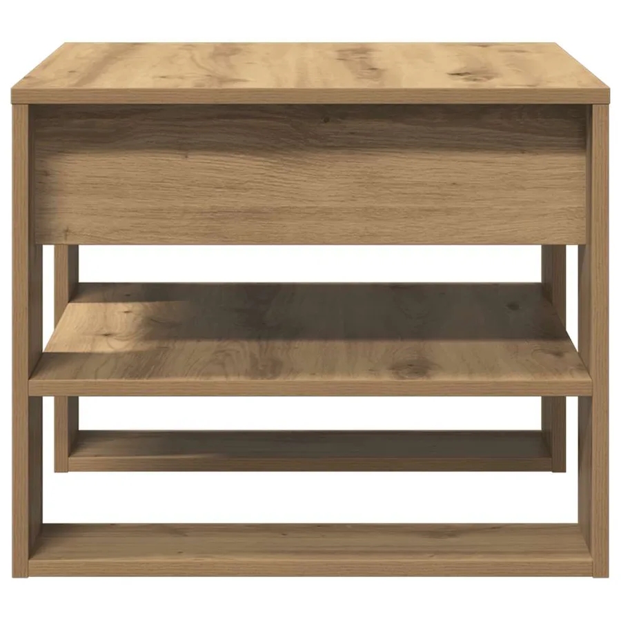 Table basse chêne artisanal 55,5x55x45 cm bois d'ingénierie - 5