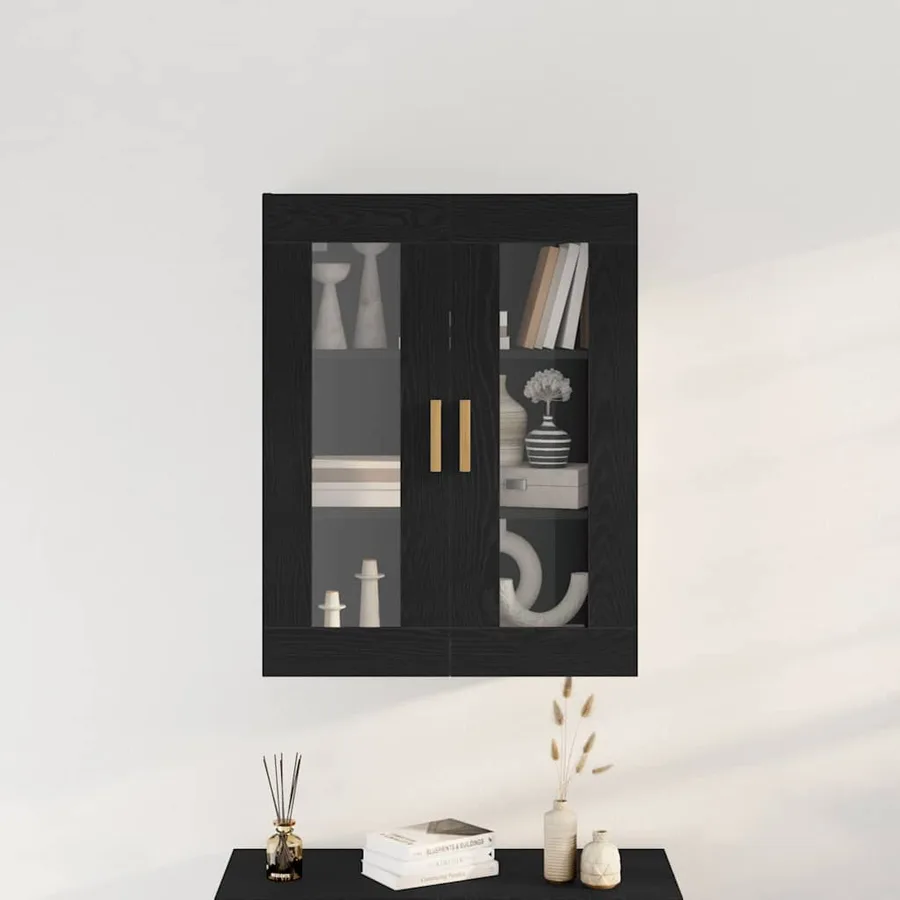 Meuble mural Chêne noir 69,5 x 34 x 90 cm Bois d'ingénierie - 4