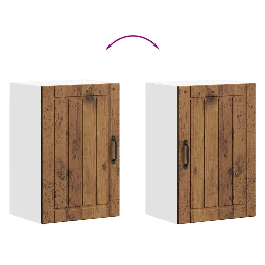 Armoire murale de cuisine Lucca vieux bois bois ingénierie - 9