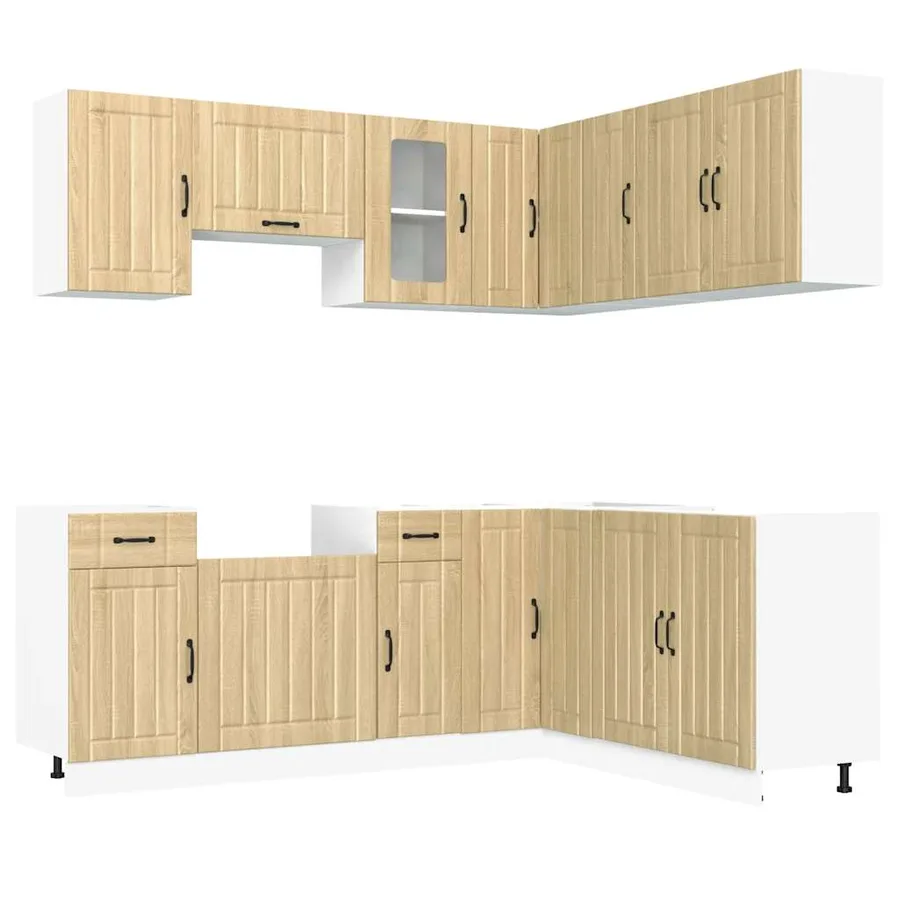 Ensemble d'armoires de cuisine 11 pcs Lucca bois d'ingénierie - 2