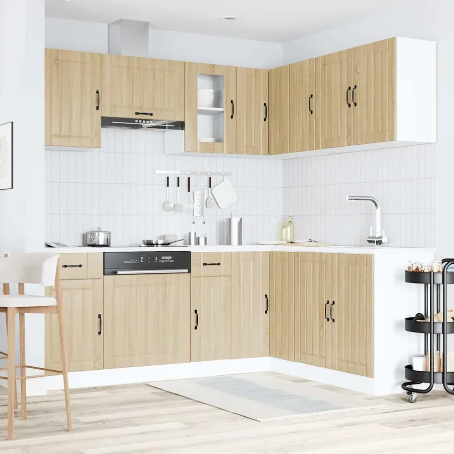 Ensemble d'armoires de cuisine 11 pcs Lucca bois d'ingénierie - 3