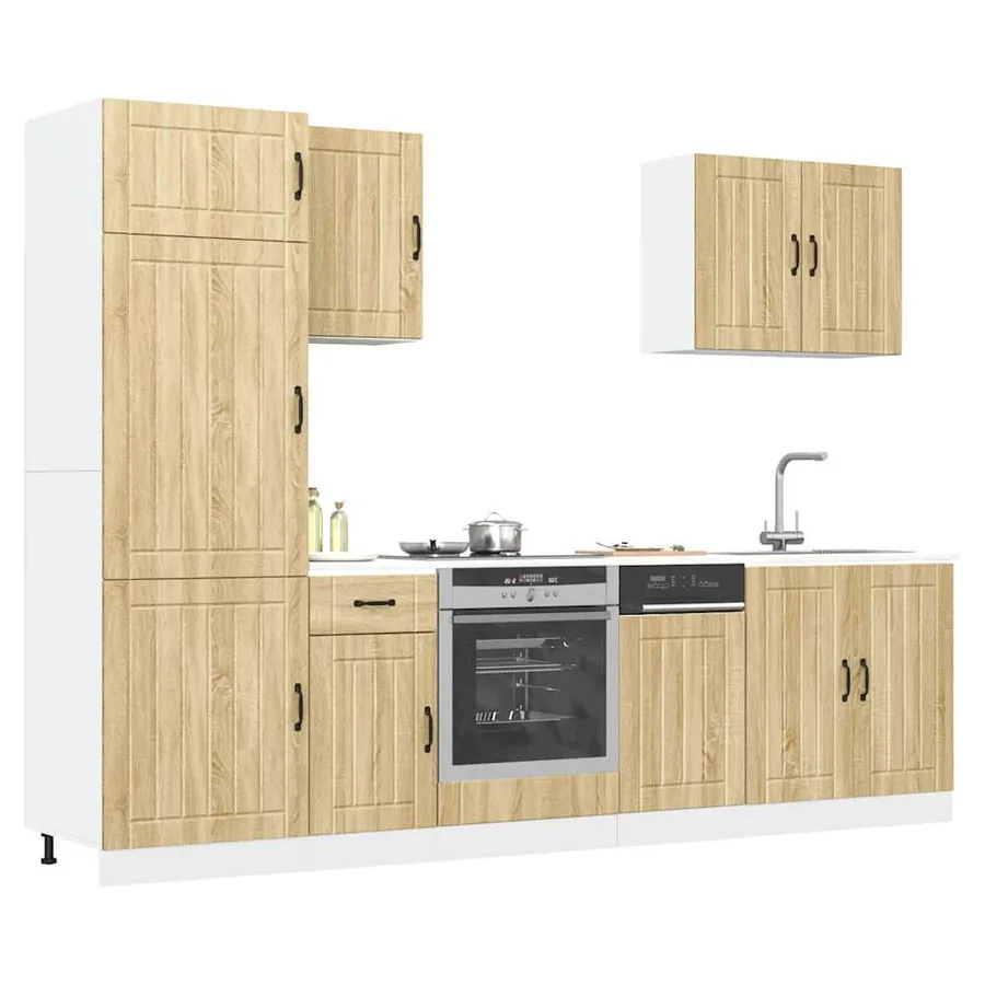 Ensemble d'armoires de cuisine 7 pcs Lucca bois d'ingénierie