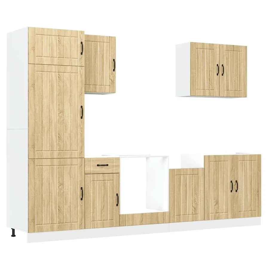 Ensemble d'armoires de cuisine 7 pcs Lucca bois d'ingénierie - 2