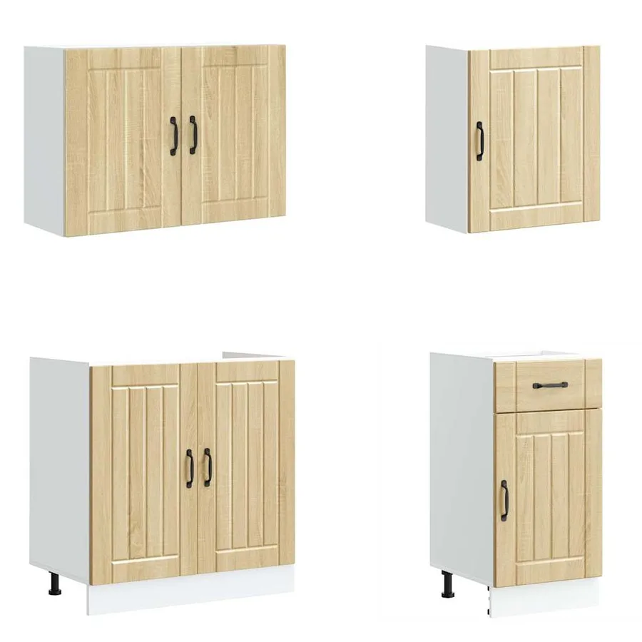 Ensemble d'armoires de cuisine 7 pcs Lucca bois d'ingénierie - 4