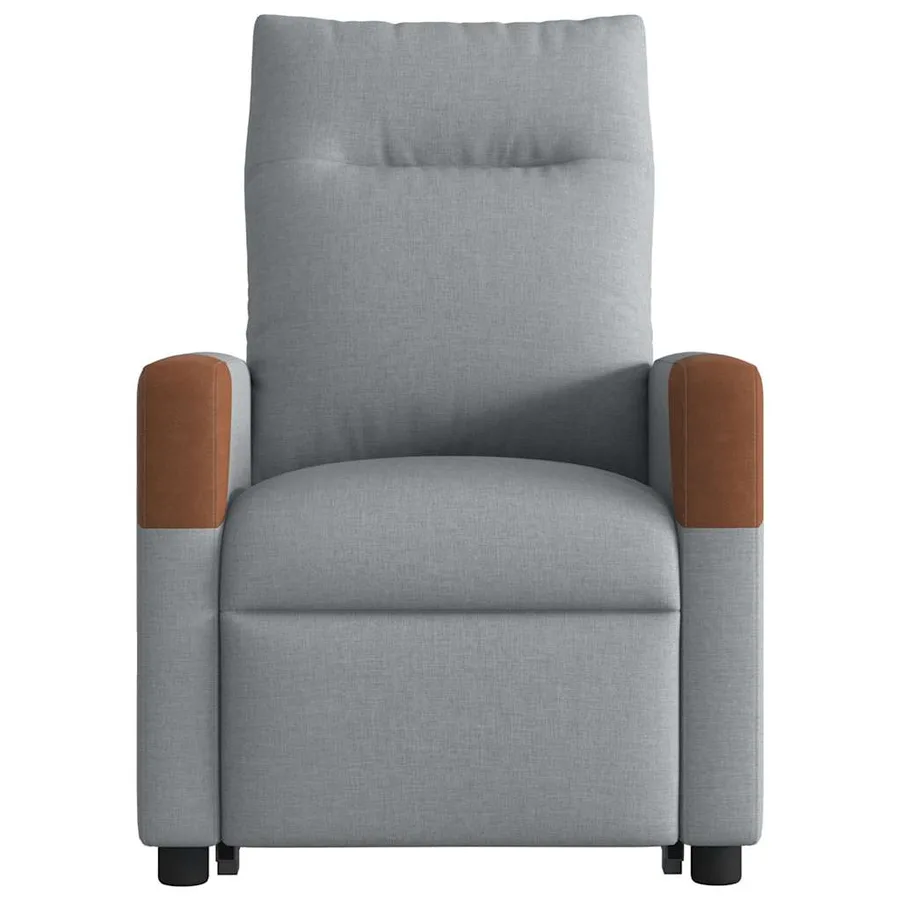 Fauteuil inclinable de massage électrique Gris clair Tissu - 5