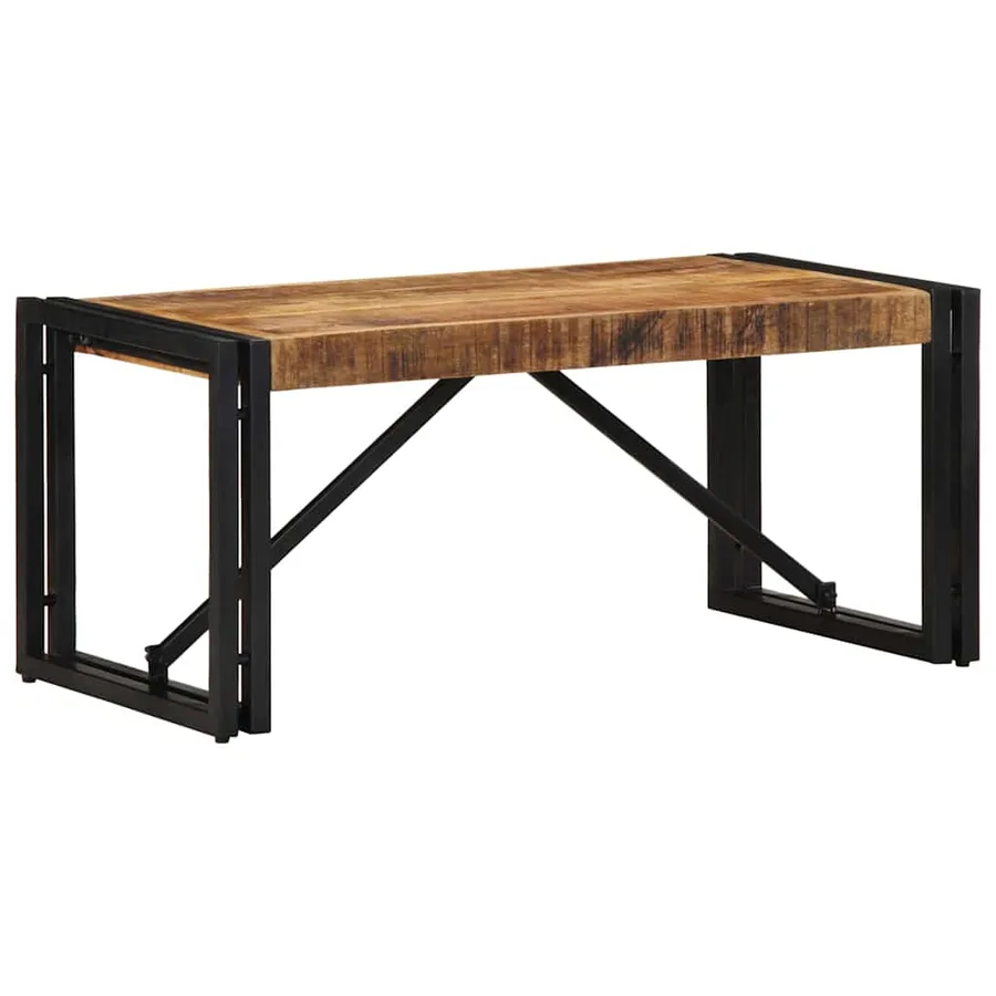Table basse 80x40x35 cm bois de manguier massif brut - 10