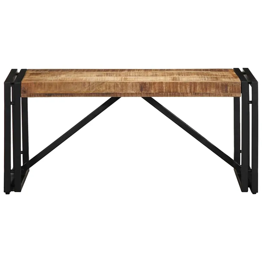 Table basse 80x40x35 cm bois de manguier massif brut - 2