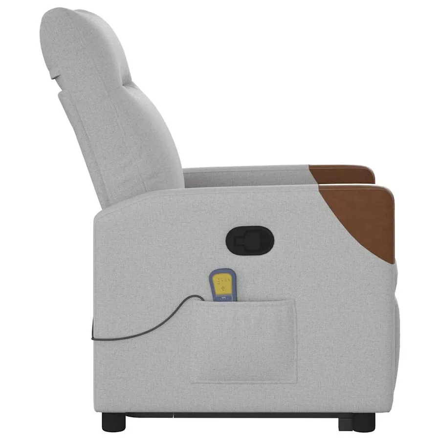 Fauteuil de massage inclinable gris nuage tissu - 6