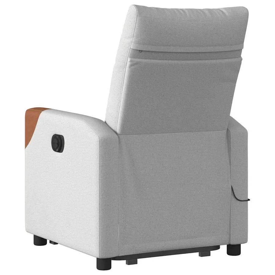 Fauteuil de massage inclinable gris nuage tissu - 7