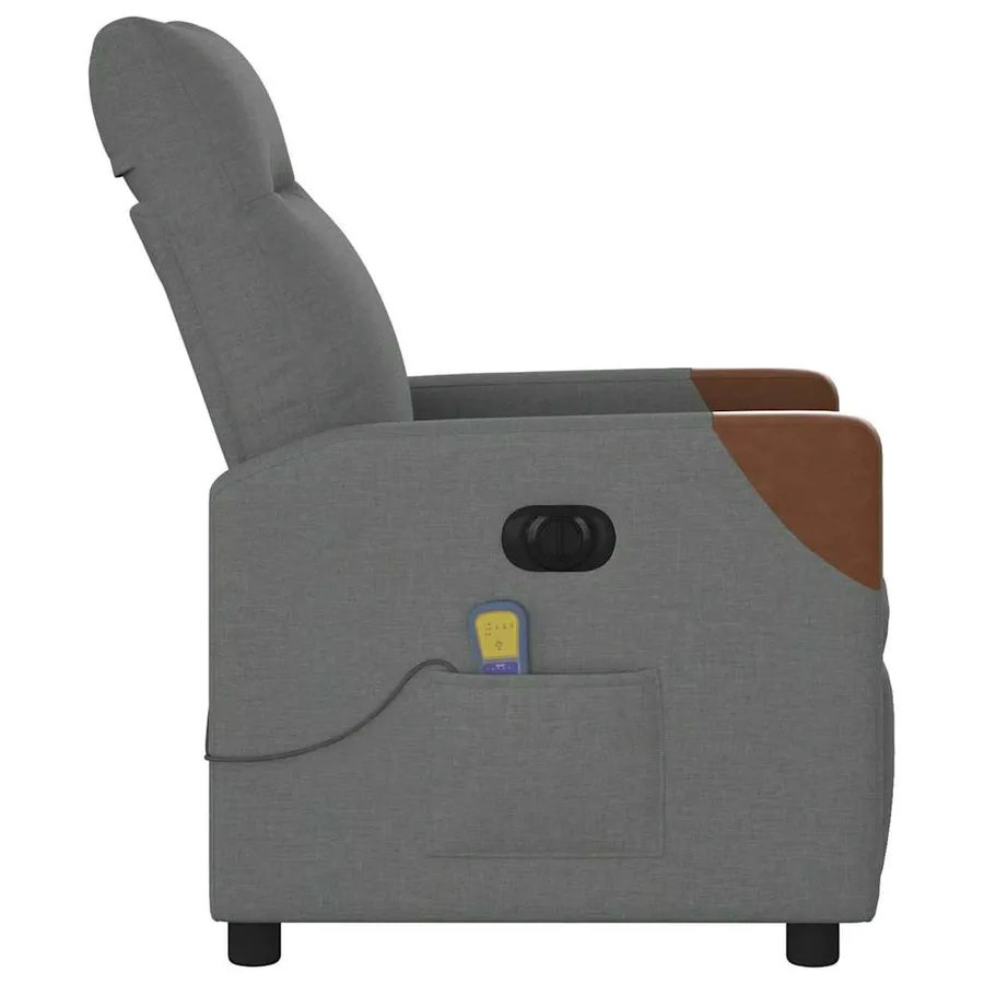 Fauteuil inclinable de massage électrique gris foncé tissu - 6