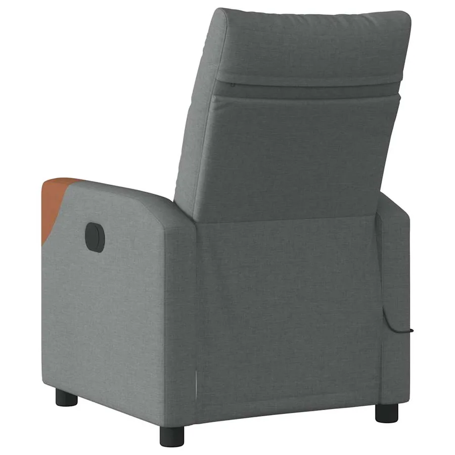 Fauteuil inclinable de massage électrique gris foncé tissu - 7
