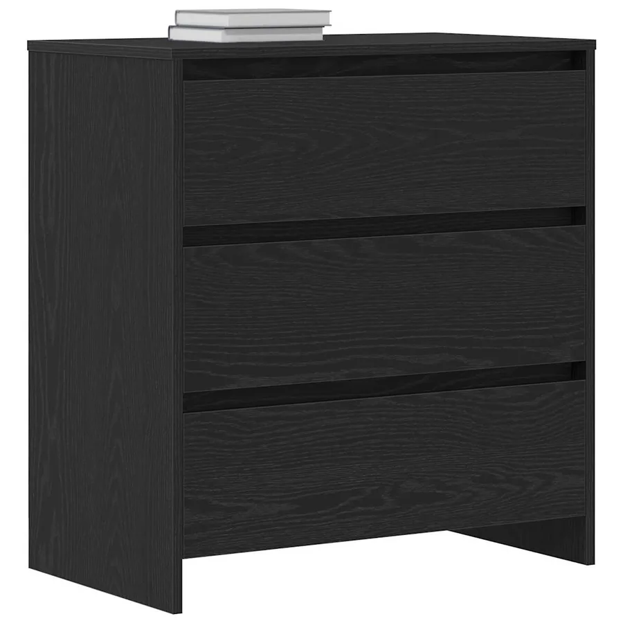 Buffet en chêne noir 70 x 41 x 75 cm bois d'ingénierie - 4