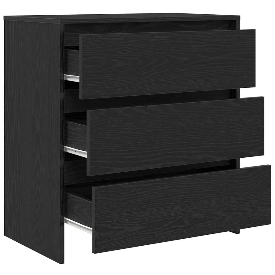 Buffet en chêne noir 70 x 41 x 75 cm bois d'ingénierie - 5