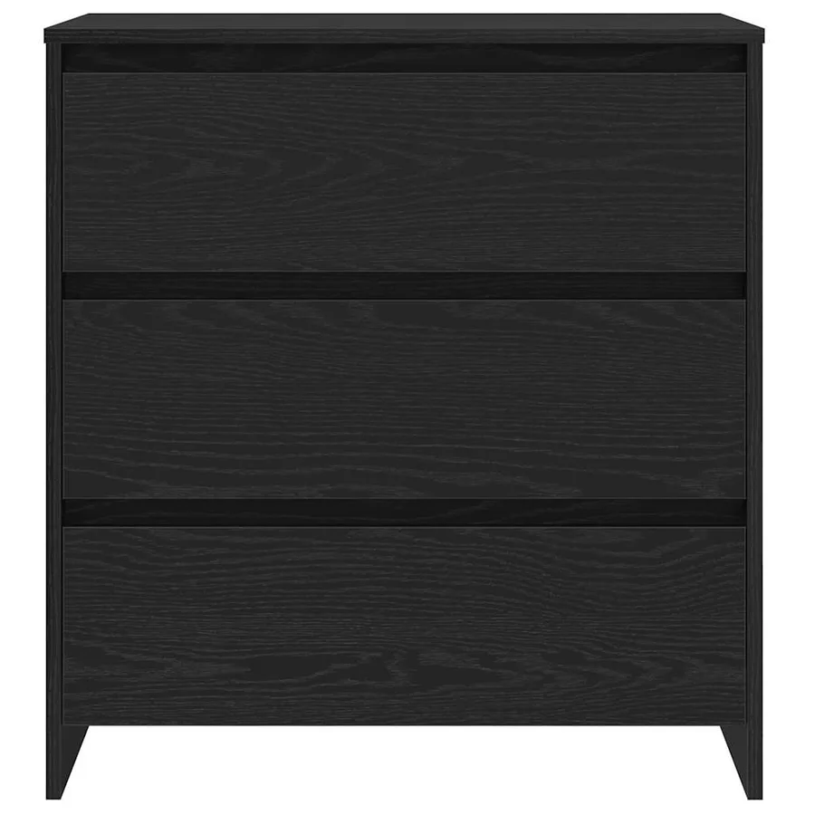 Buffet avec tiroir 2 pcs Noir 70 x 41 x 75 cm Bois d'ingénierie - 7