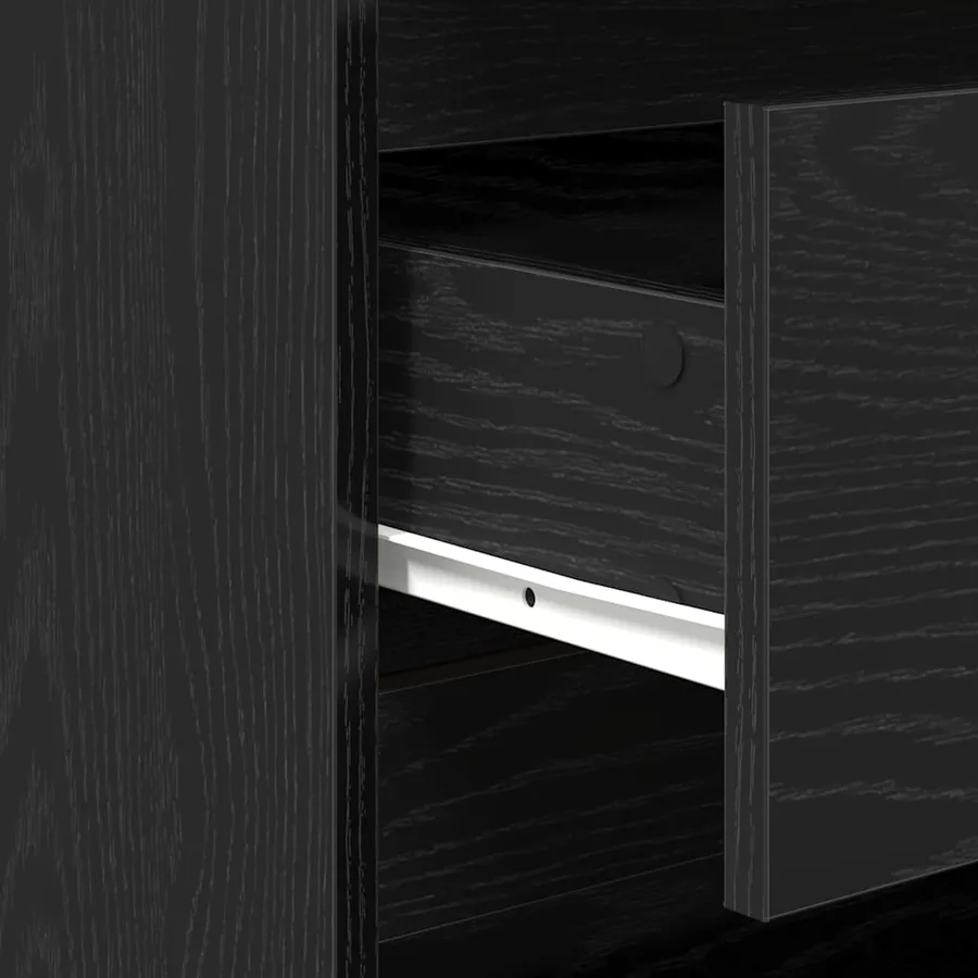 Buffet avec tiroir 2 pcs Noir 70 x 41 x 75 cm Bois d'ingénierie - 8