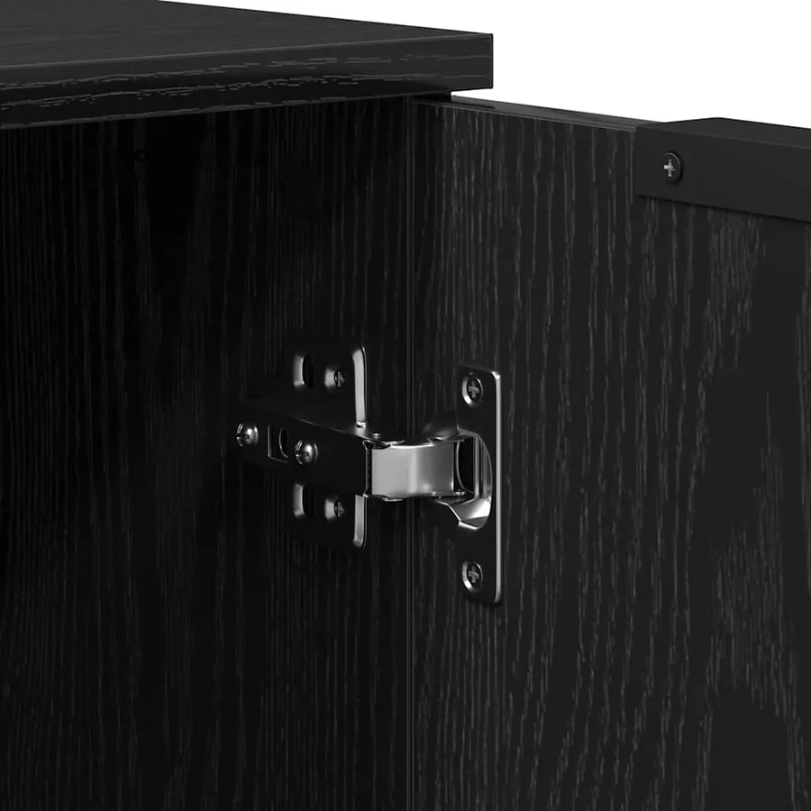 Buffet avec tiroir 2 pcs Noir 70 x 41 x 75 cm Bois d'ingénierie - 9