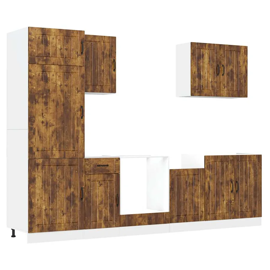 Ensemble d'armoires de cuisine 7 pcs Lucca bois d'ingénierie - 2