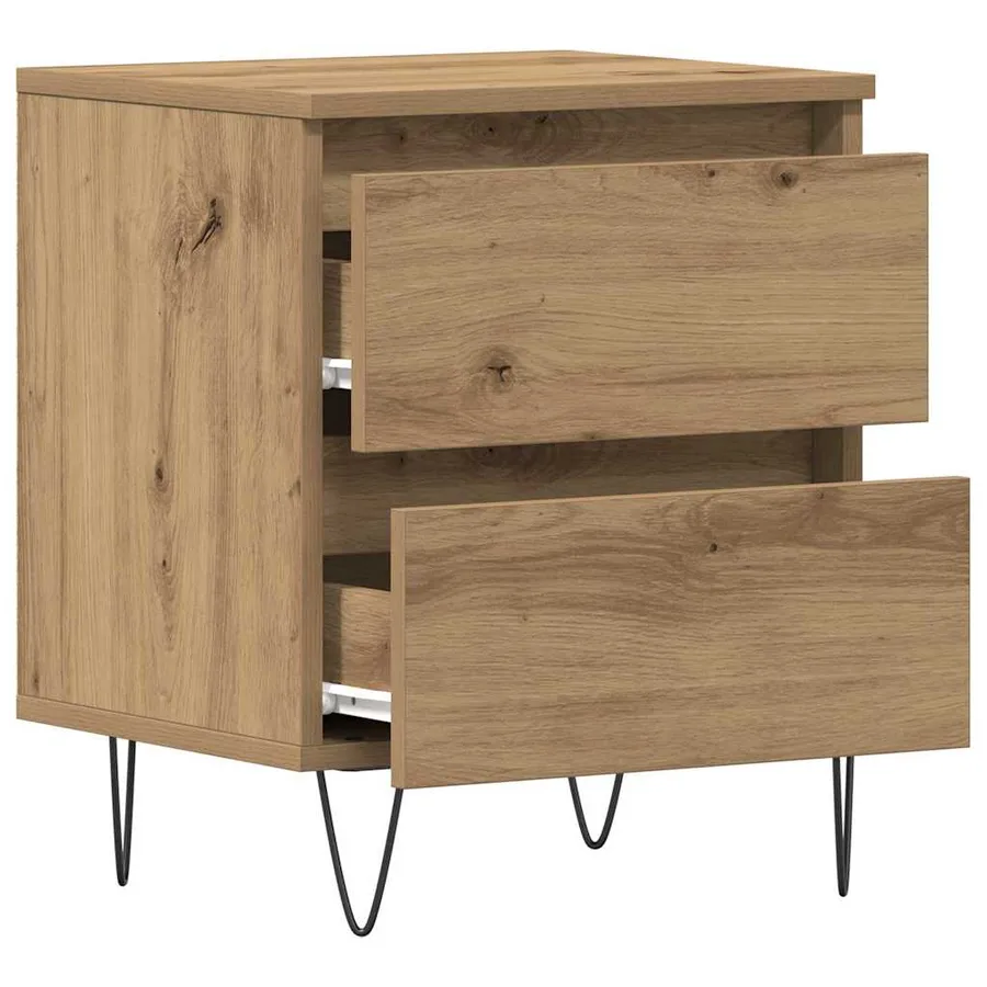 Cabinet de chevet 2 pc chêne artisanal 40 x 35 x 50 cm - 5