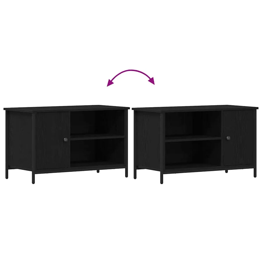 Meuble TV Chêne noir 80 x 40 x 50 cm Bois d'ingénierie - 10