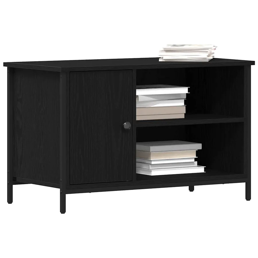 Meuble TV Chêne noir 80 x 40 x 50 cm Bois d'ingénierie - 3