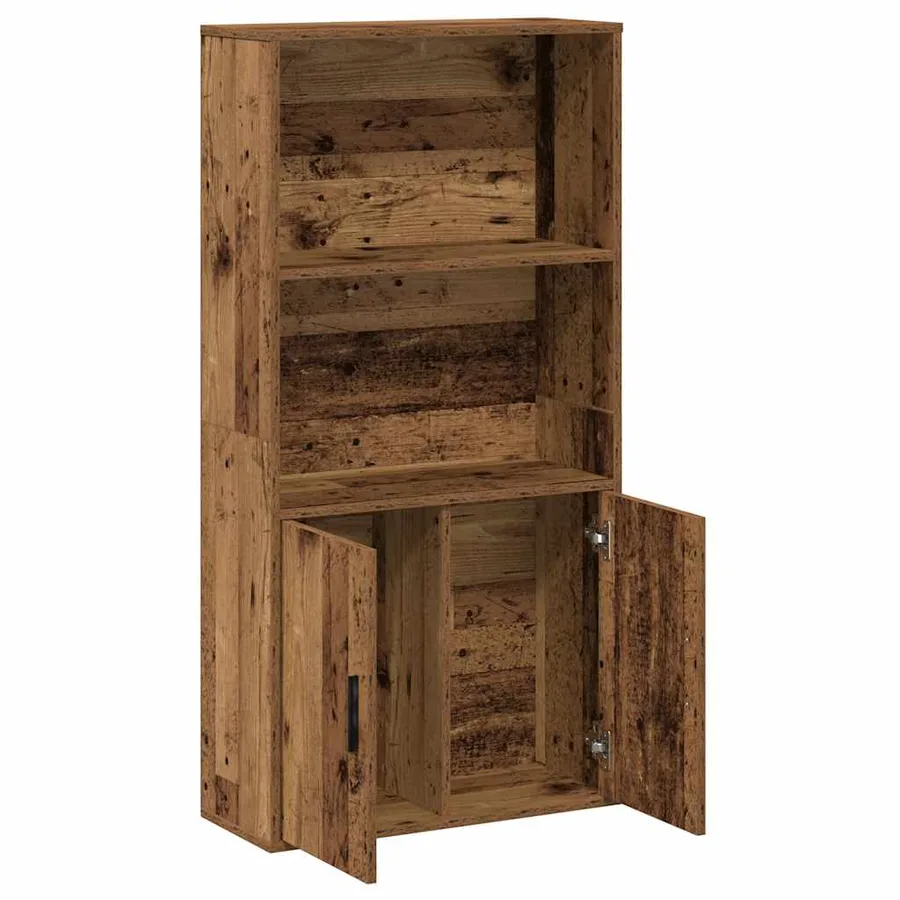 Bibliothèque vieux bois 60x24x120 cm bois d'ingénierie - 7