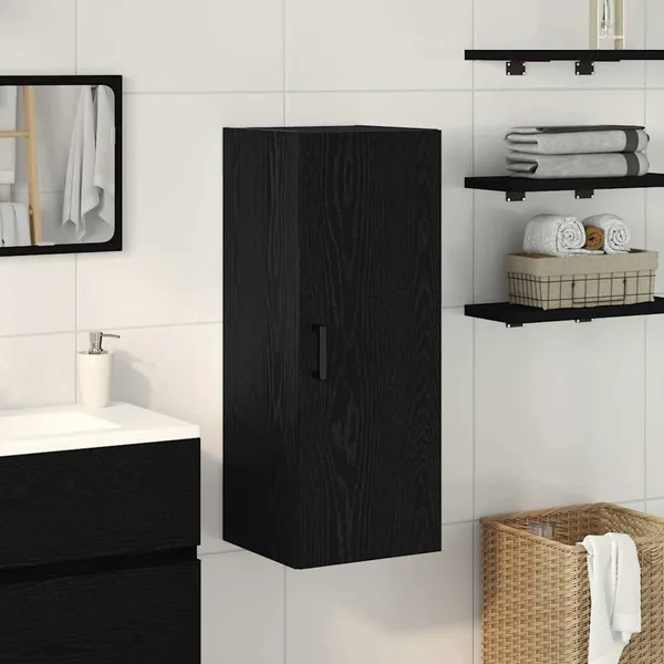 Armoire murale en chêne noir 34,5 x 34 x 90 cm Bois d'ingénierie