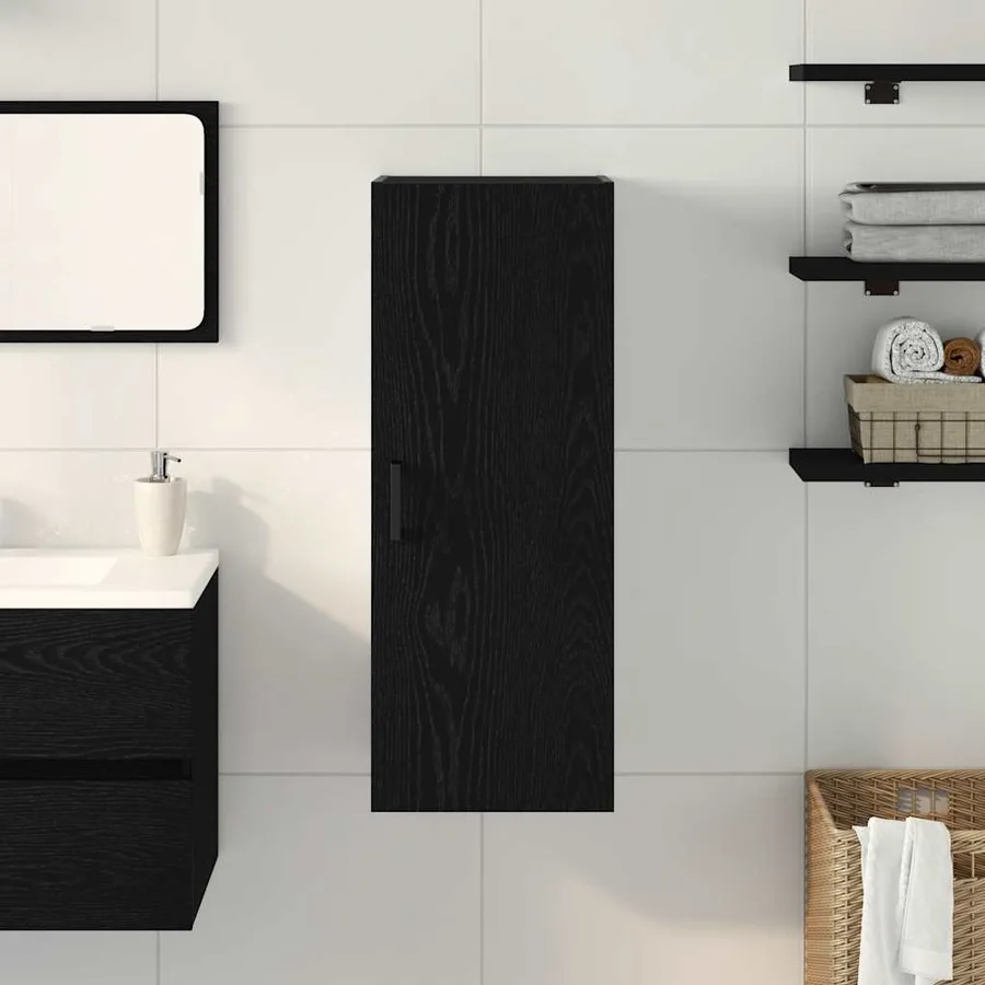 Armoire murale en chêne noir 34,5 x 34 x 90 cm Bois d'ingénierie - 3