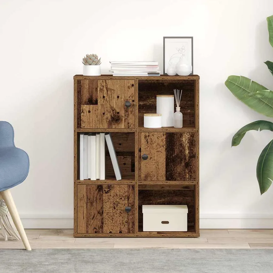 Bibliothèque vieux bois 60x24x76,5 cm bois d'ingénierie - 3