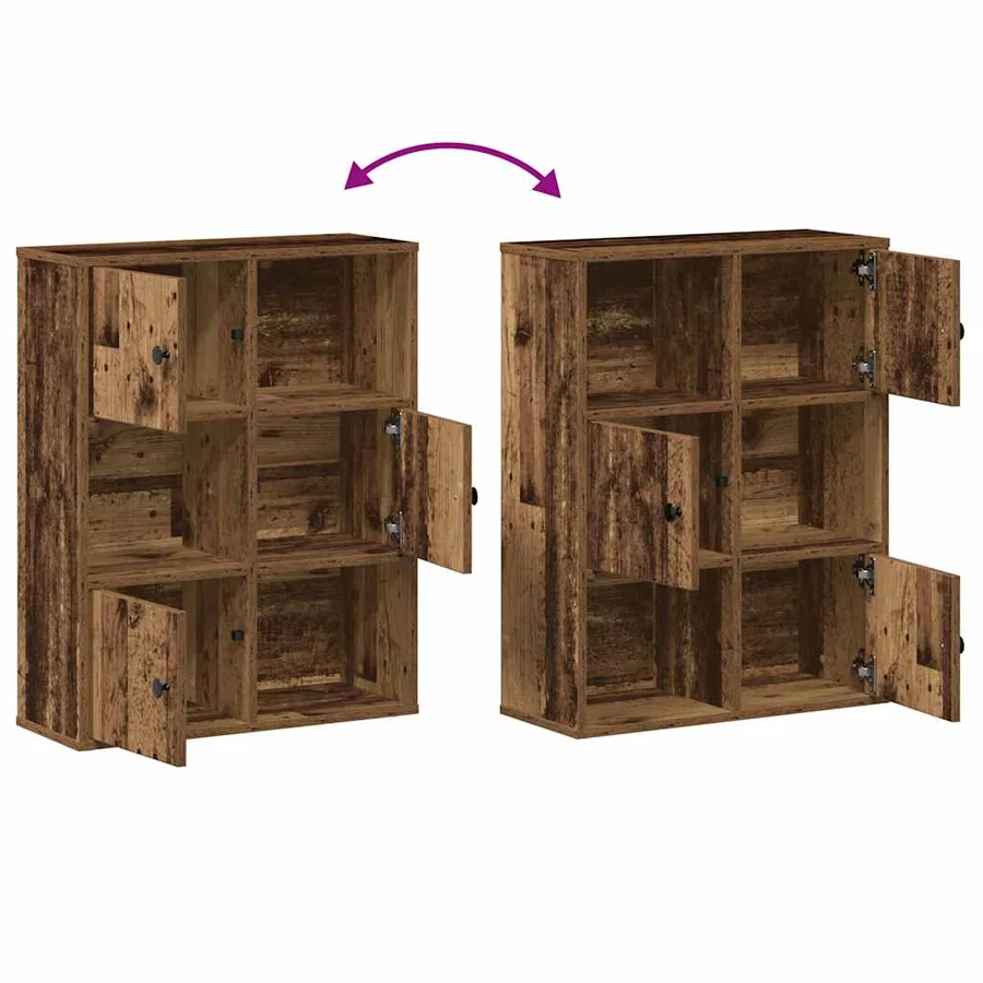 Bibliothèque vieux bois 60x24x76,5 cm bois d'ingénierie - 8