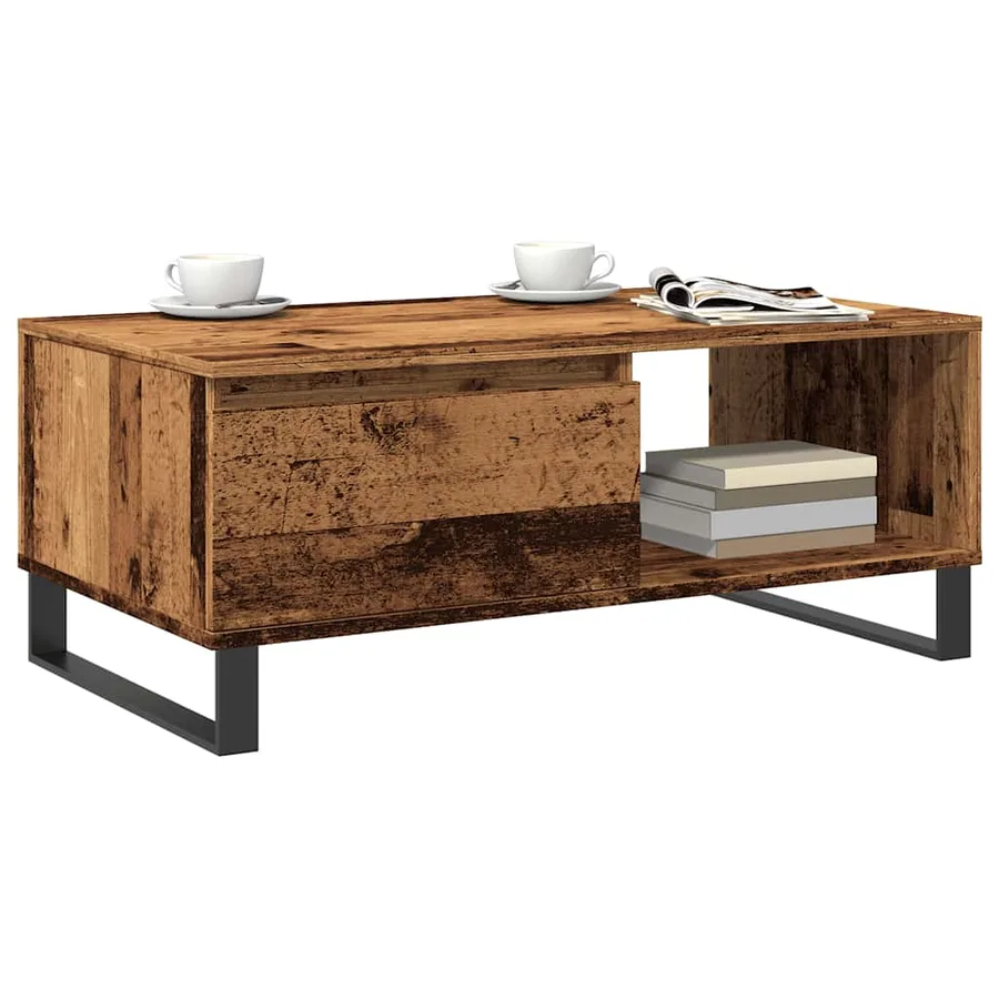 Table basse vieux bois 90x50x36,5 cm bois d'ingénierie - 3