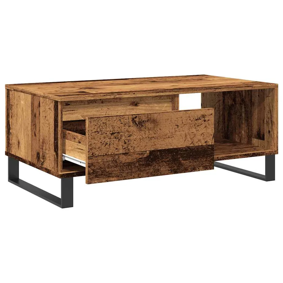 Table basse vieux bois 90x50x36,5 cm bois d'ingénierie - 5