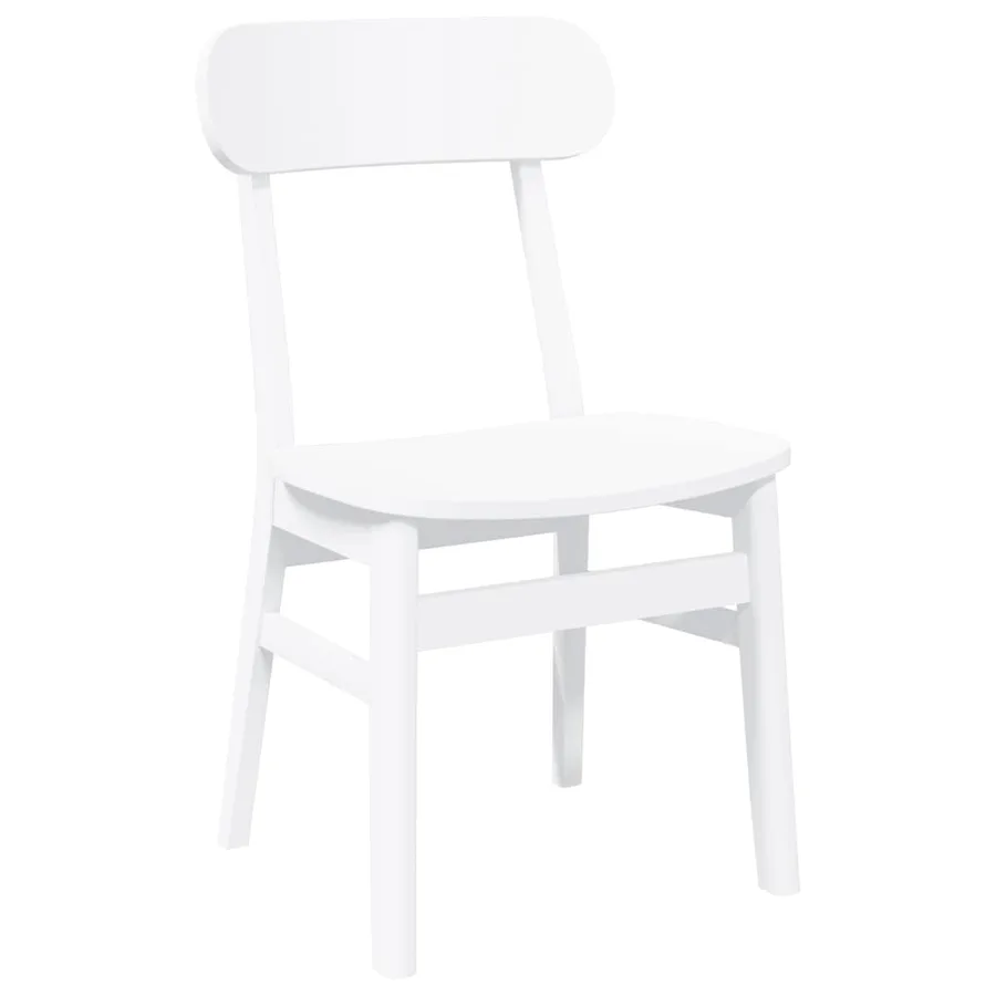 Chaises à manger 2 pcs blanc bois massif caoutchouc - 4