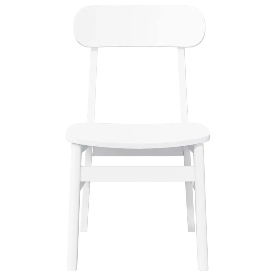 Chaises à manger 2 pcs blanc bois massif caoutchouc - 5