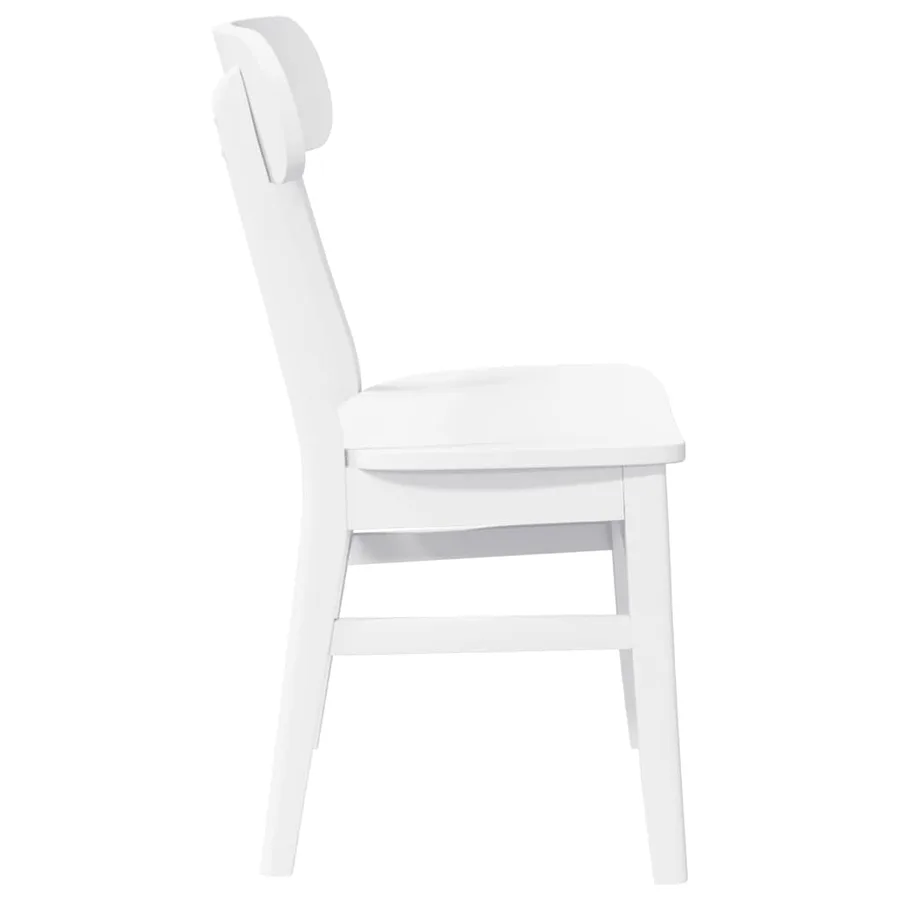 Chaises à manger 2 pcs blanc bois massif caoutchouc - 6