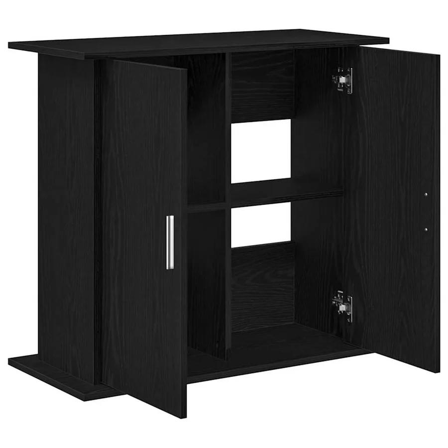 Support d'aquarium Chêne noir 81x36x73 cm Bois d'ingénierie - 8