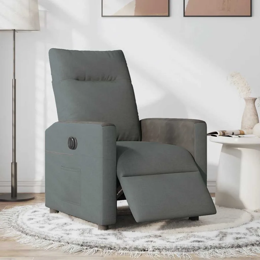 Fauteuil inclinable électrique Gris foncé Tissu - 2