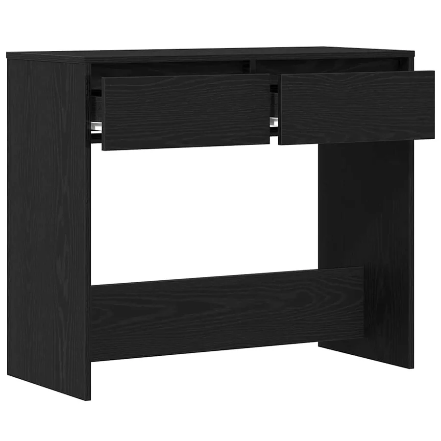 Table console chêne noir 89x41x76,5 cm bois d'ingénierie - 5