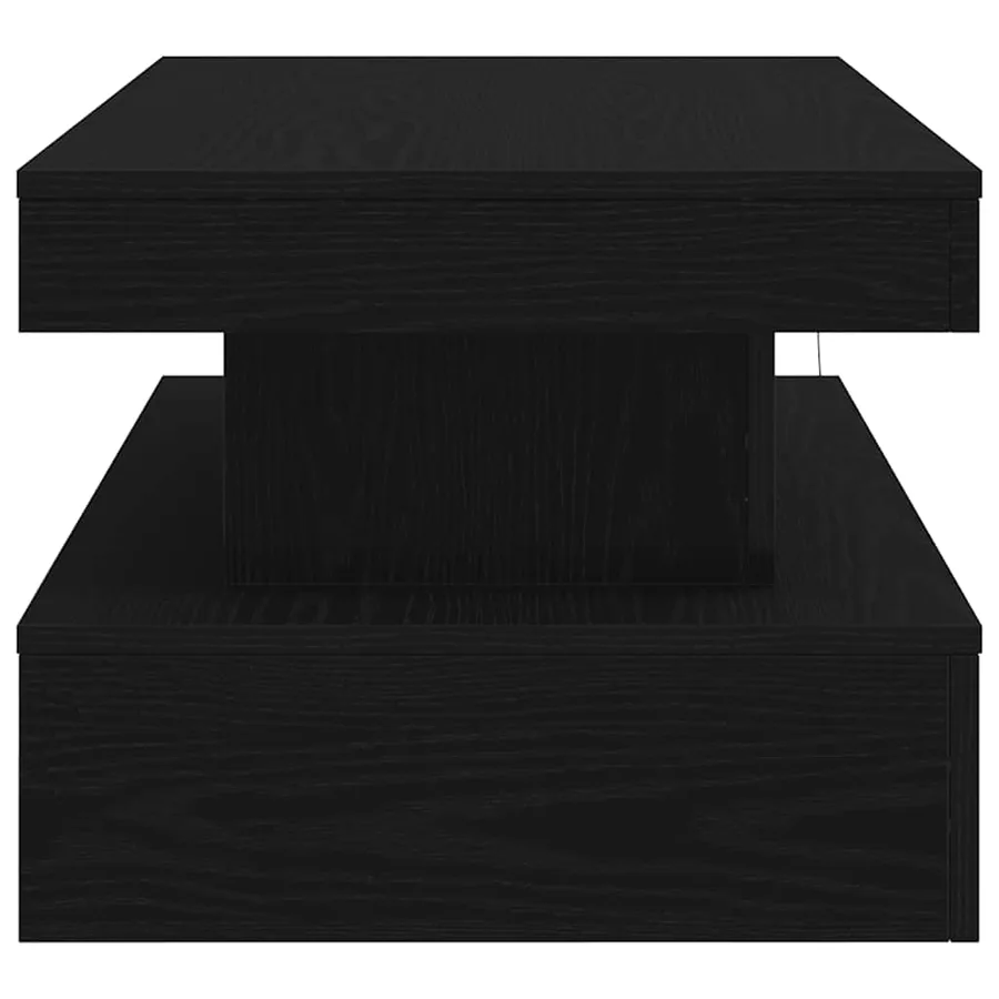 Table basse avec lumières LED chêne noir 90x50x40 cm - 8