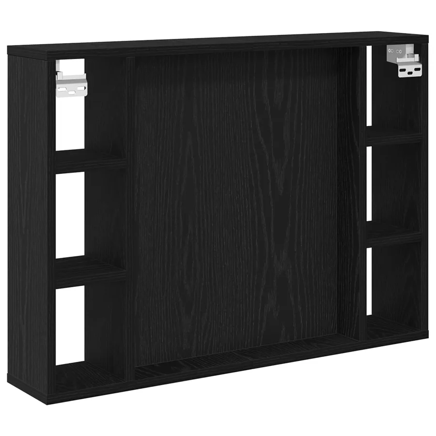 Armoire Miroir Chêne noir 76 x 15 x 55 cm Bois d'ingénierie - 5