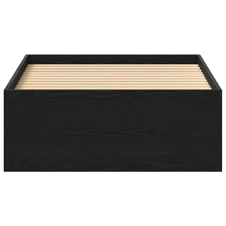 Cadre de lit sans matelas en chêne noir 75x190 cm bois d'ingénierie - 5